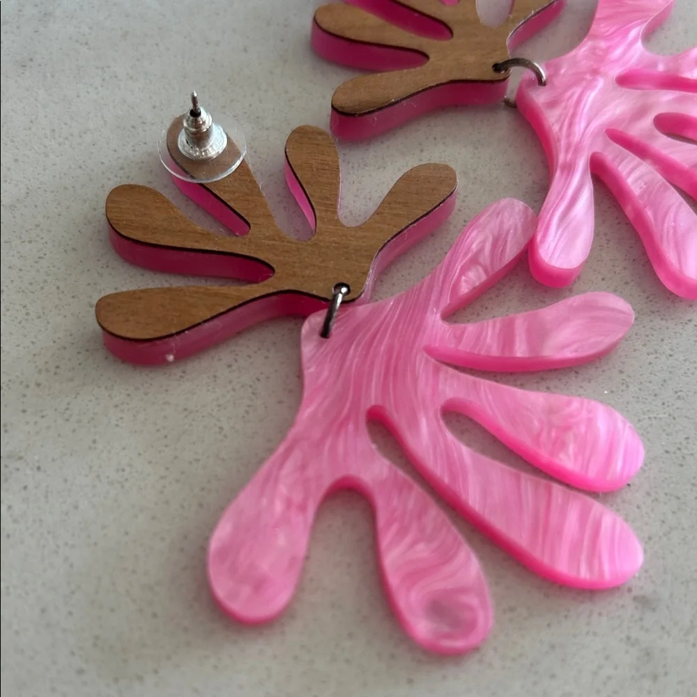 Pink Abstract Earrings